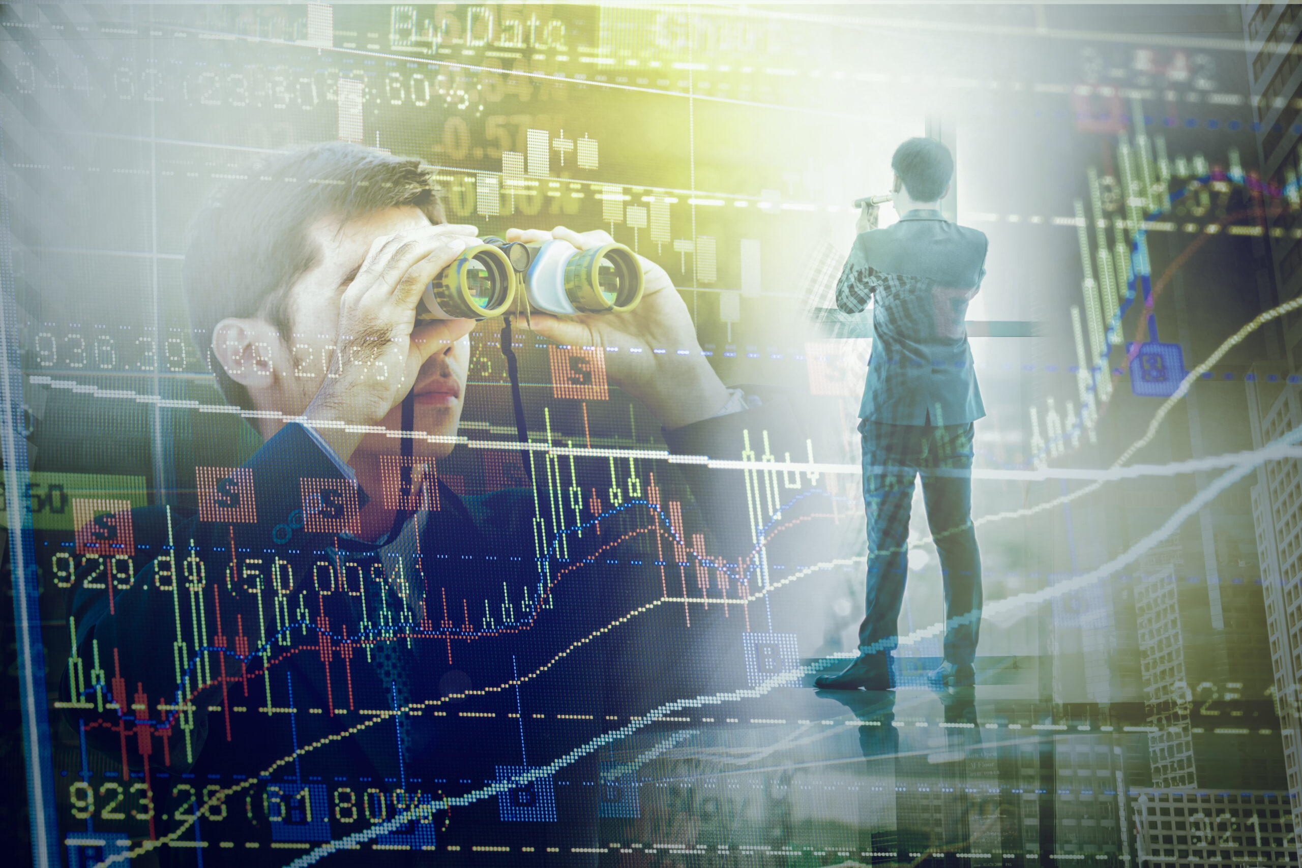 analiza, investitor, analitik,, borza, daljnogled